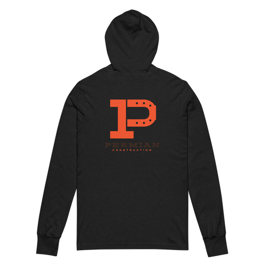 Permian Construction T3 - DTG Logo - 2 Sided - Hooded Long - Sleeve Tee - Mulli USA Custom
