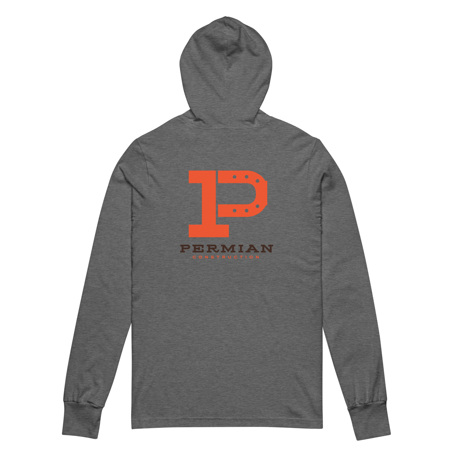 Permian Construction T3 - DTG Logo - 2 Sided - Hooded Long - Sleeve Tee - Mulli USA Custom