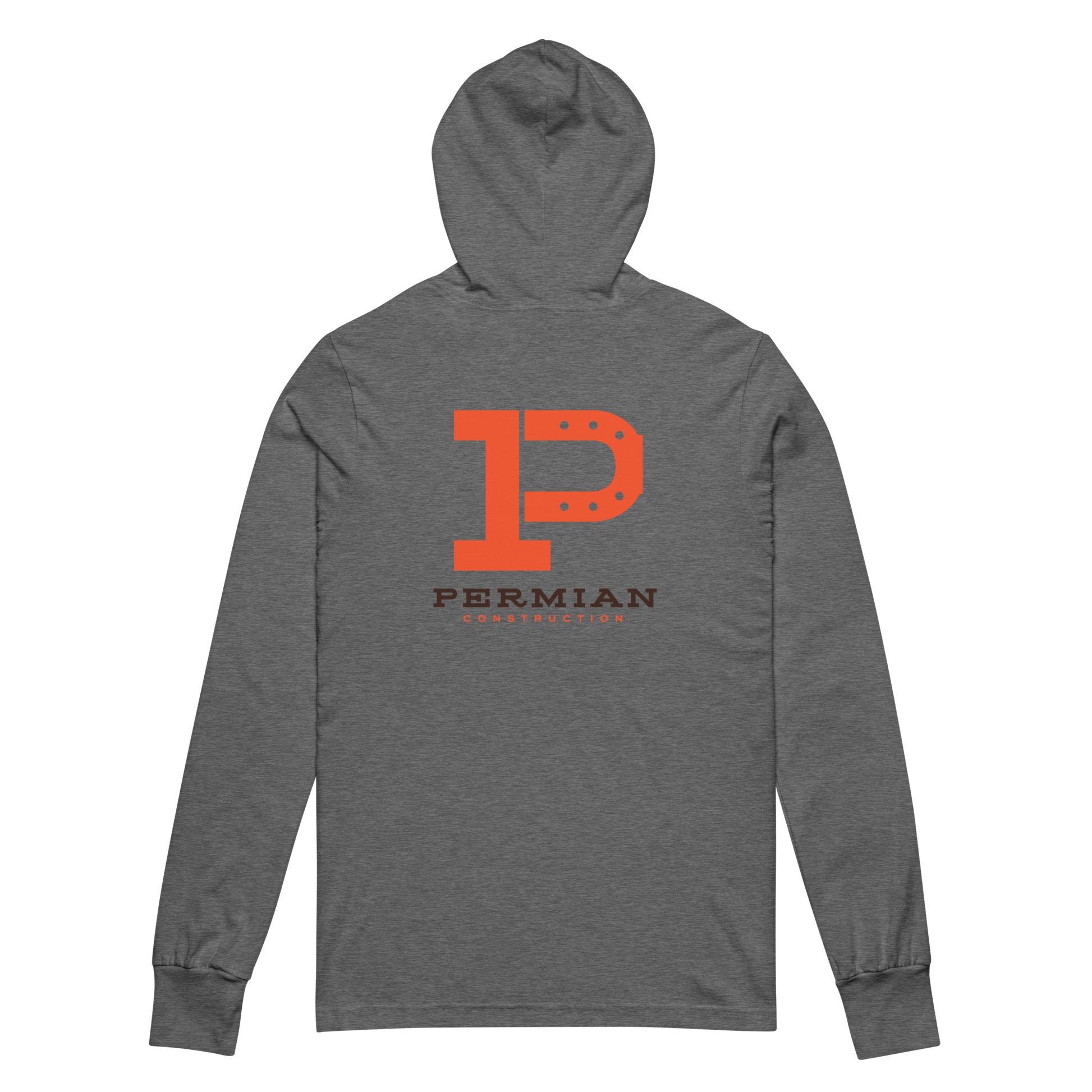 Permian Construction T3 - DTG Logo - 2 Sided - Hooded Long - Sleeve Tee - Mulli USA Custom