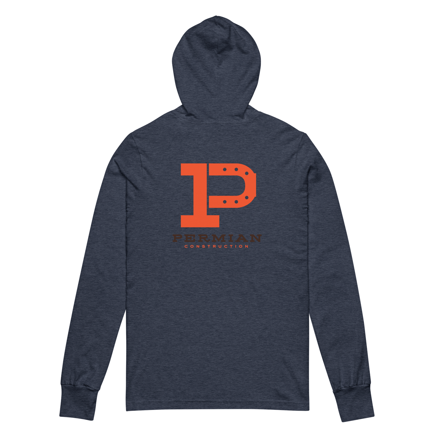 Permian Construction T3 - DTG Logo - 2 Sided - Hooded Long - Sleeve Tee - Mulli USA Custom