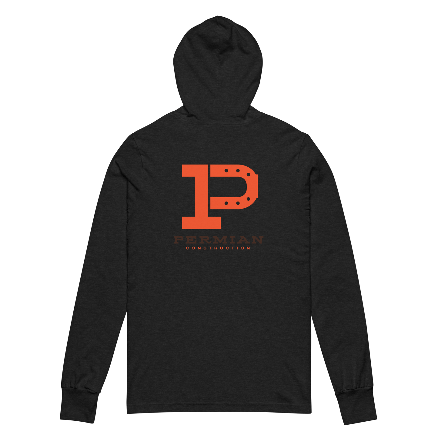 Permian Construction T3 - DTG Logo - 2 Sided - Hooded Long - Sleeve Tee - Mulli USA Custom
