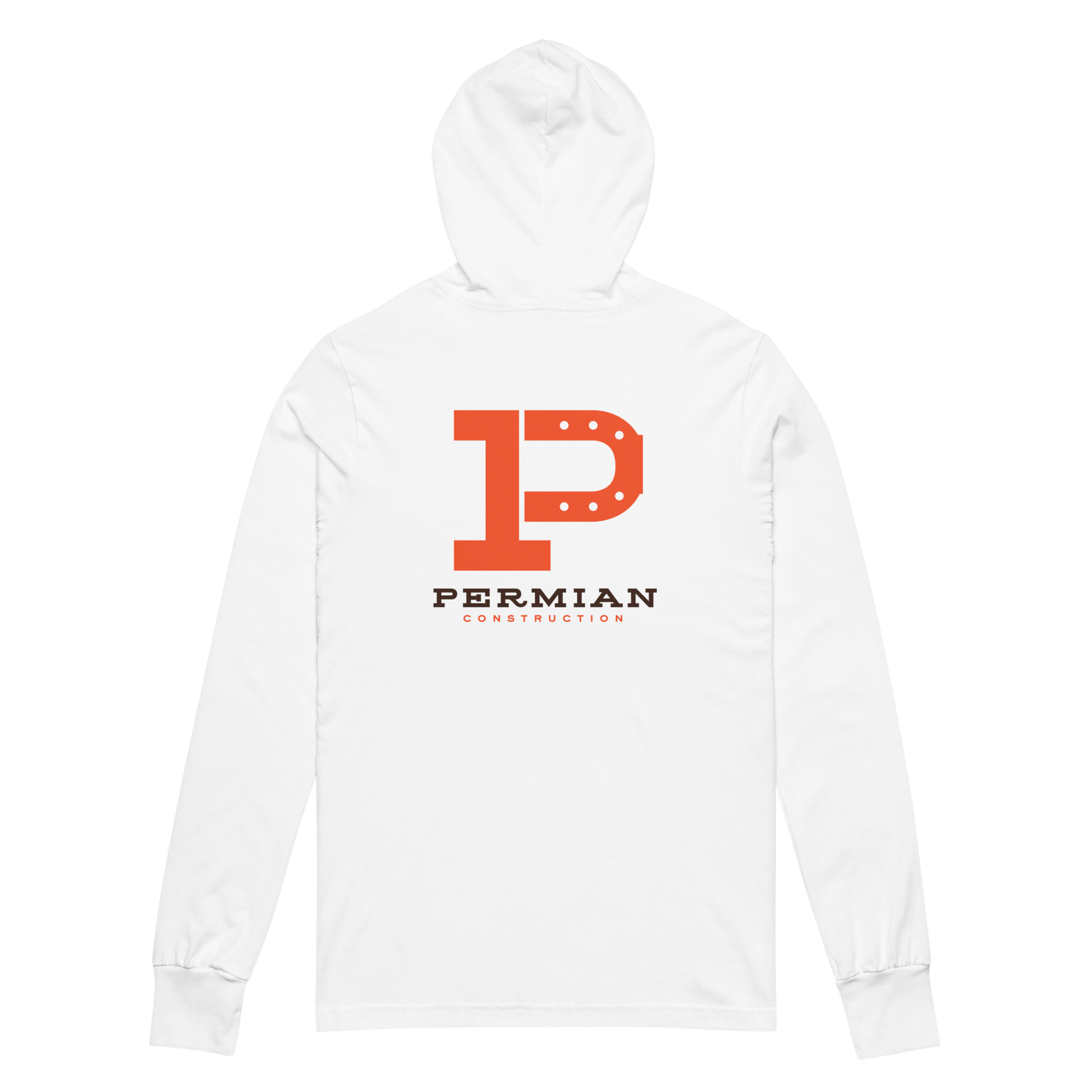 Permian Construction T3 - DTG Logo - 2 Sided - Hooded Long - Sleeve Tee - Mulli USA Custom