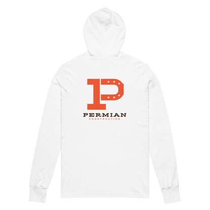 Permian Construction T3 - DTG Logo - 2 Sided - Hooded Long - Sleeve Tee - Mulli USA Custom